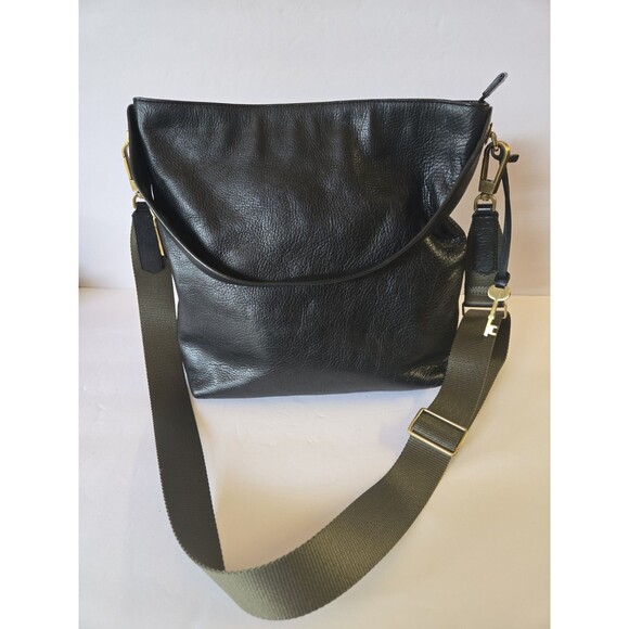 Fossil Handbags - Fossil Women's Maya Soft Leather Hobo Purse Black Handbag Khaki Removable Strap